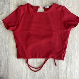 Opened back crop top